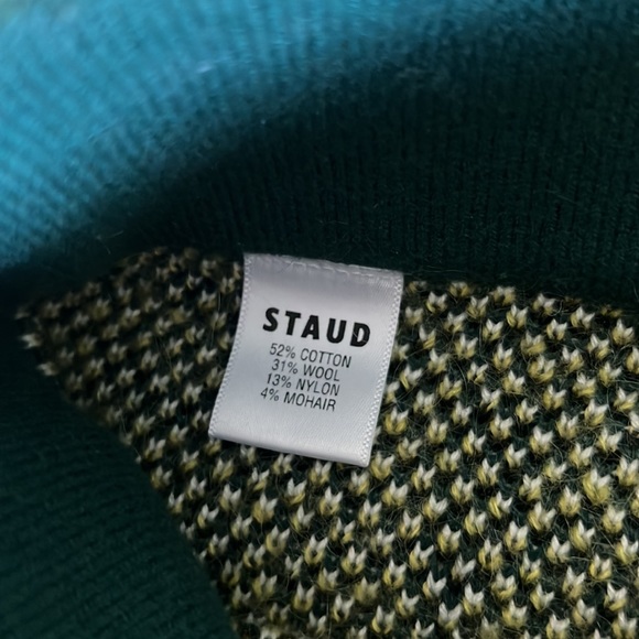STAUD SET- Army Green Mohair Argyle Sweater Set - Picture 10 of 14